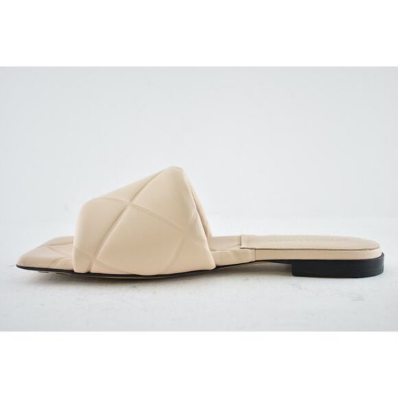 Bottega Veneta BV Lido Blush Beige Padded Leather Quilted Flat Slide Sandal 36.5 - Picture 9 of 12